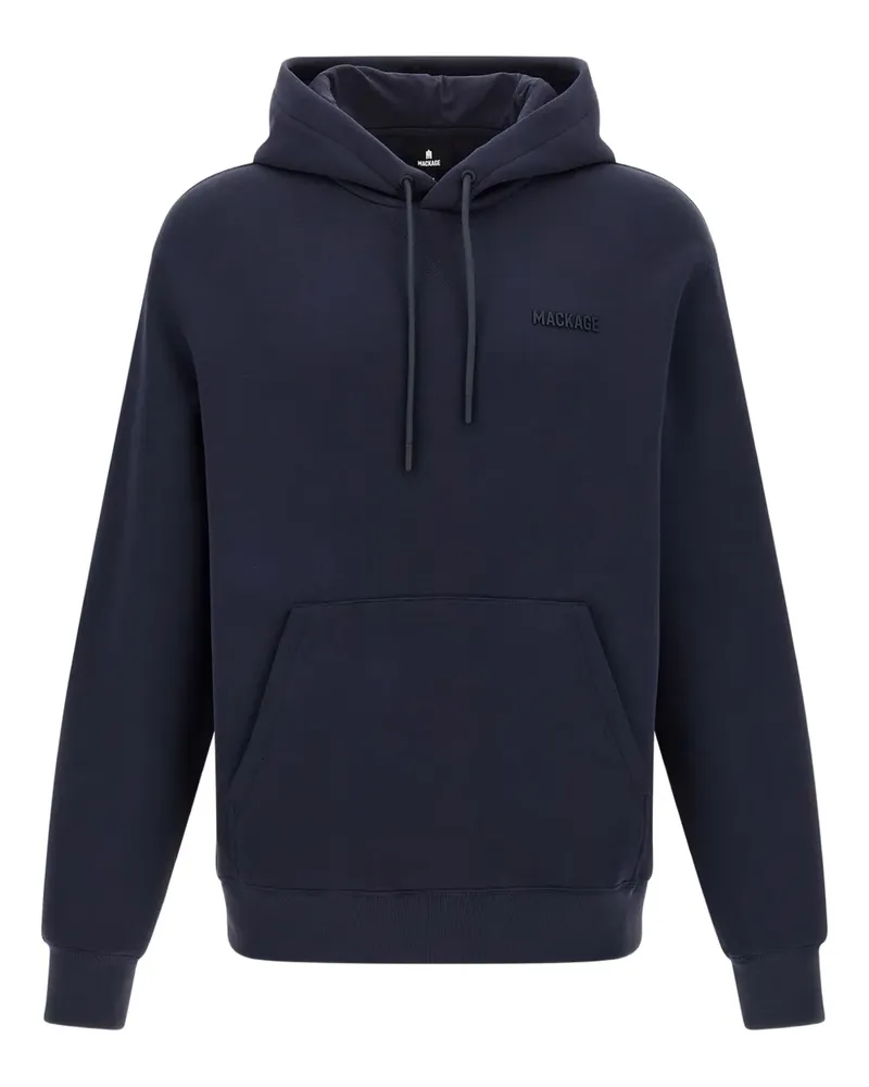Mackage Hoodie mit Kängurutasche mit Logo-Stickerei - Blau Blau