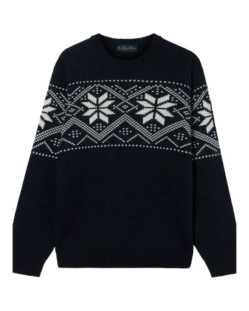 Brooks Brothers Pullover aus norwegischem Wolljacquard - Blau Blau