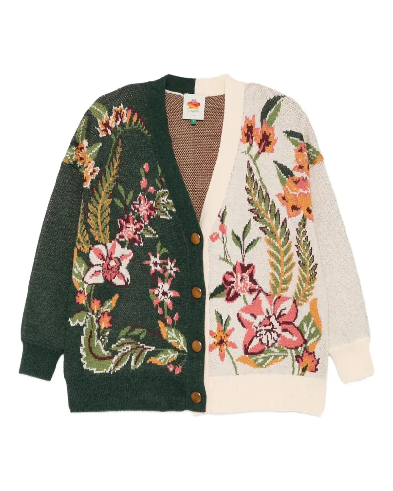 FARM Rio Cardigan mit Blumen-Print - Grün Grün