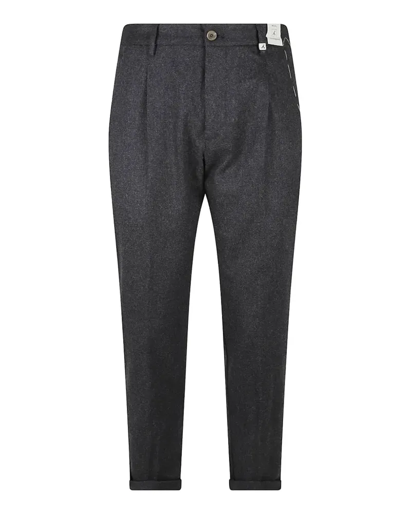 MYTHS belt-loops turn-up trousers - Grau Grau