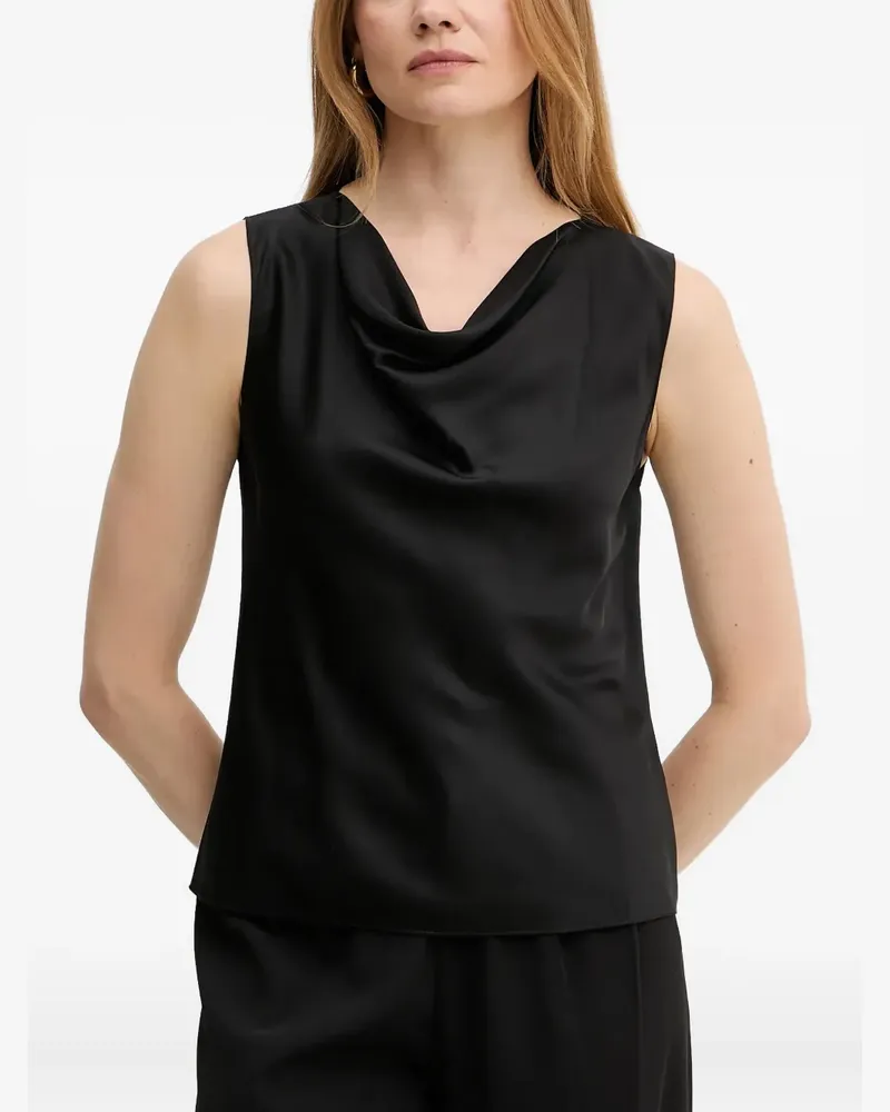 HUGO BOSS Top mit drapiertem Kragen - Schwarz Schwarz