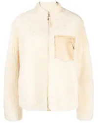 Jil Sander Wildlederjacke mit Logo-Prägung Nude