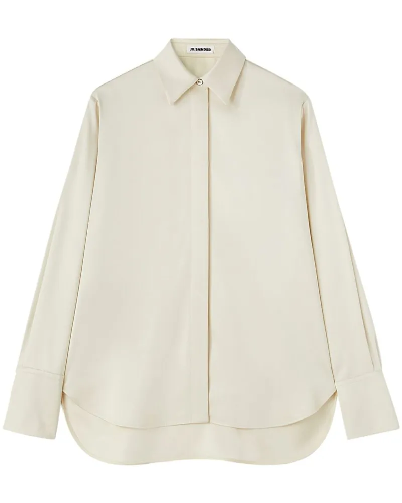 Jil Sander Hemd mit spitzem Kragen - Weiß Weiß