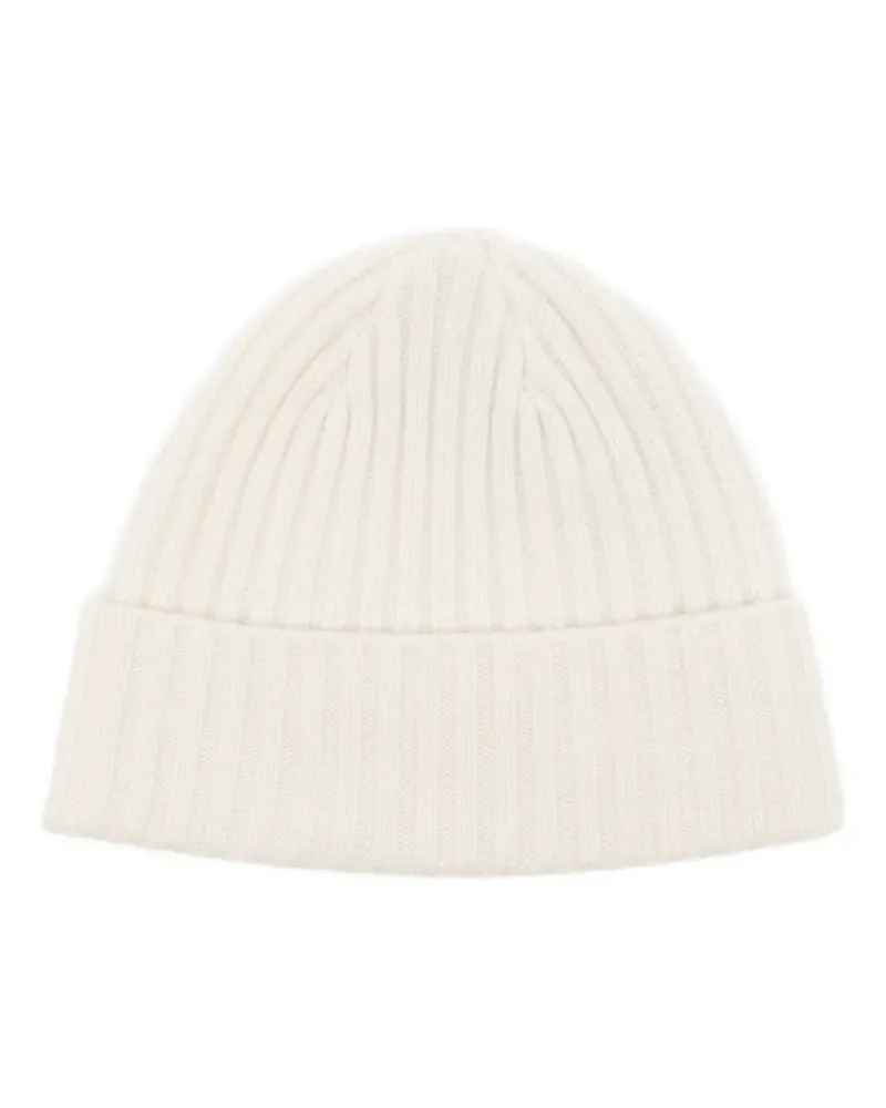 N.Peal Gerippte Beanie aus Kaschmir - Nude Nude