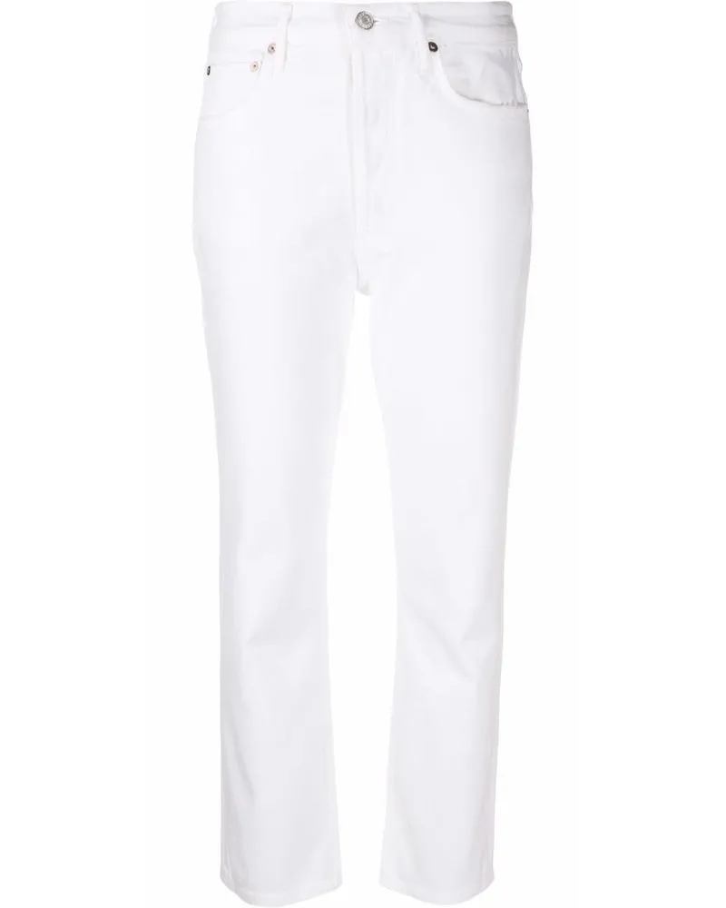 AGOLDE Cropped-Jeans mit hohem Bund - Weiß Weiß