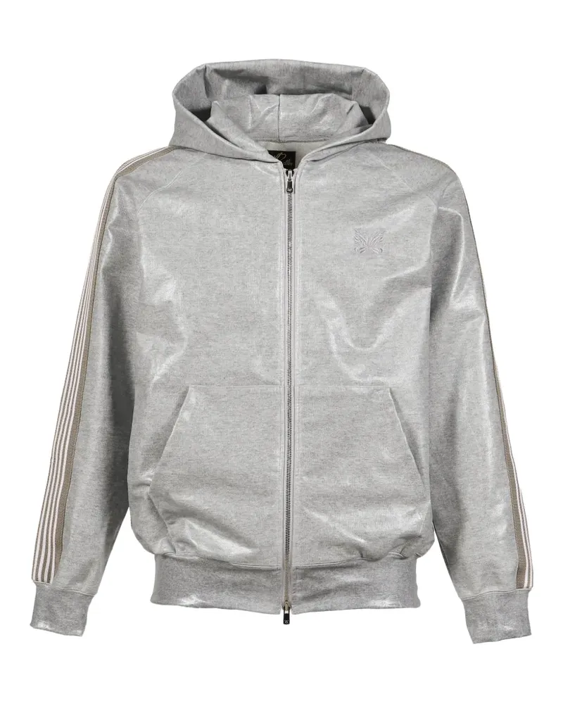 NEEDLES coated butterfly-embroidered hoodie - Grau Grau