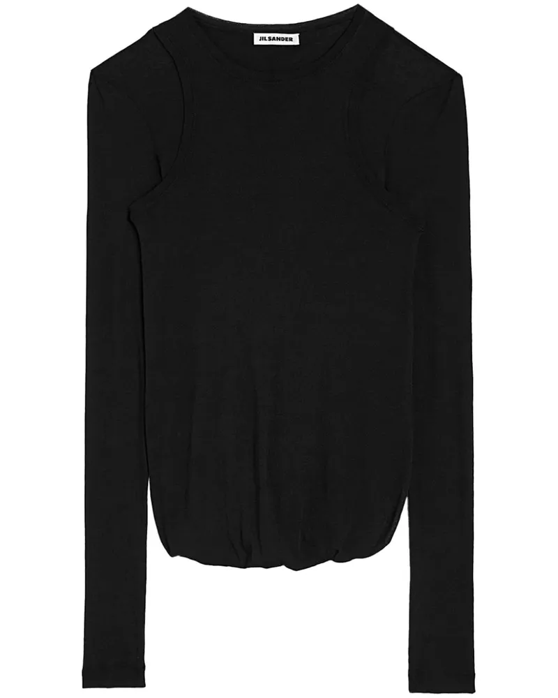 Jil Sander T-Shirt mit rundem Ausschnitt - Schwarz Schwarz