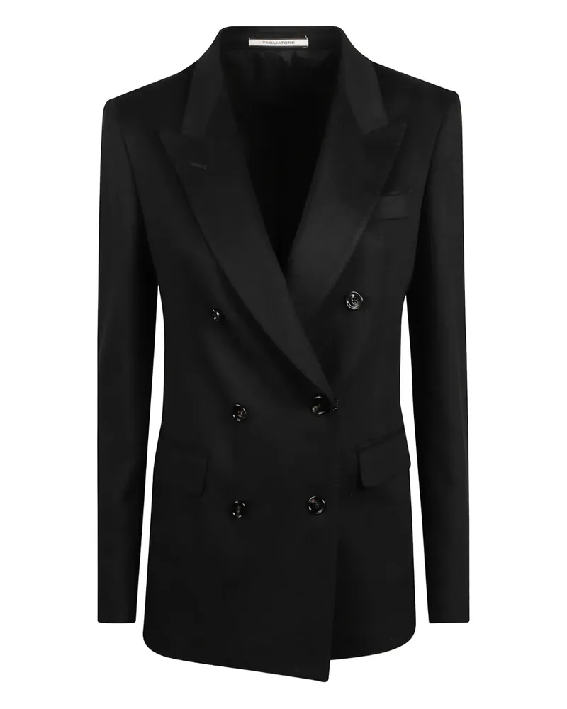 Tagliatore double-breasted cashmere blazer - Schwarz Schwarz