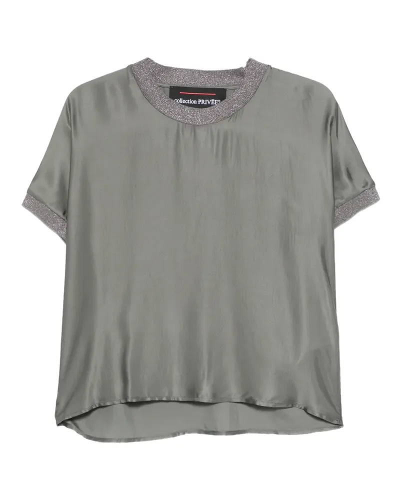 Collection Privée? Verzierte Bluse mit rundem Ausschnitt - Grau Grau