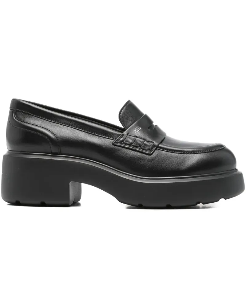 Santoni Penny-Loafer aus Leder 55mm - Schwarz Schwarz