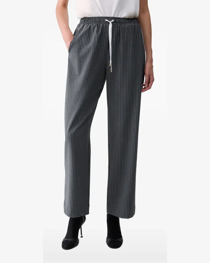 Liu Jo Hose mit Nadelstreifen und Spitzeneinsatz - Grau Grau