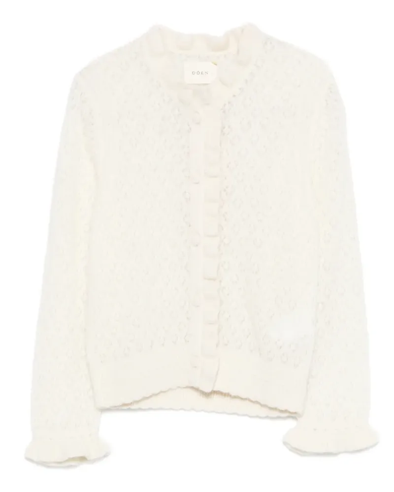 DÔEN frills perforated cardigan - Nude Nude