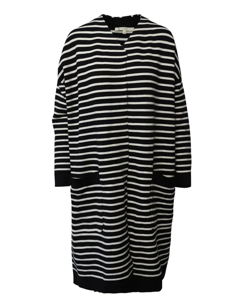 Maje striped coat - Schwarz Schwarz