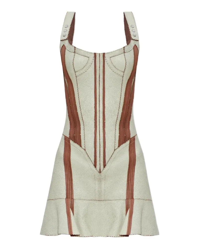 Charlotte Knowles Scallop panelled mini dress - Nude Nude