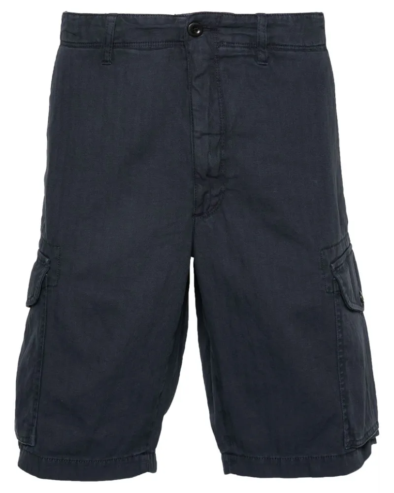 Incotex Cargo-Shorts mit Fischgrätenmuster Blau