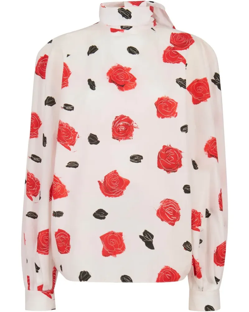 Marni Hemd mit Iris-Print - Weiß Weiß
