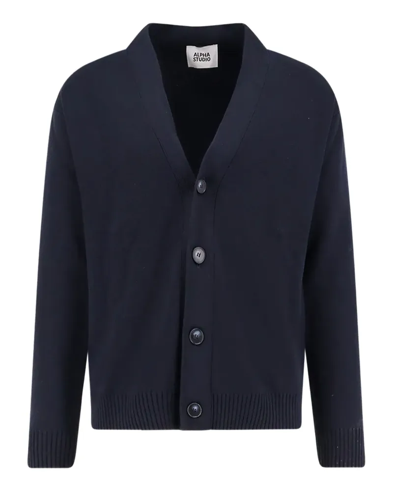 Alpha Studio button V-neck cardigan - Blau Blau