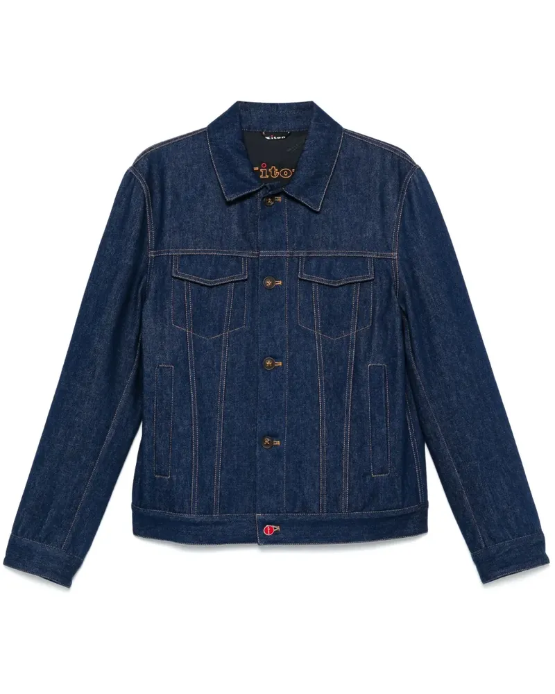 Kiton Klassische Jeansjacke - Blau Blau