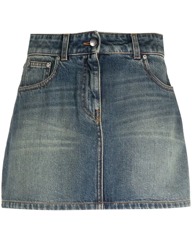 Palm Angels Jeans-Minirock mit Sternen - Blau Blau