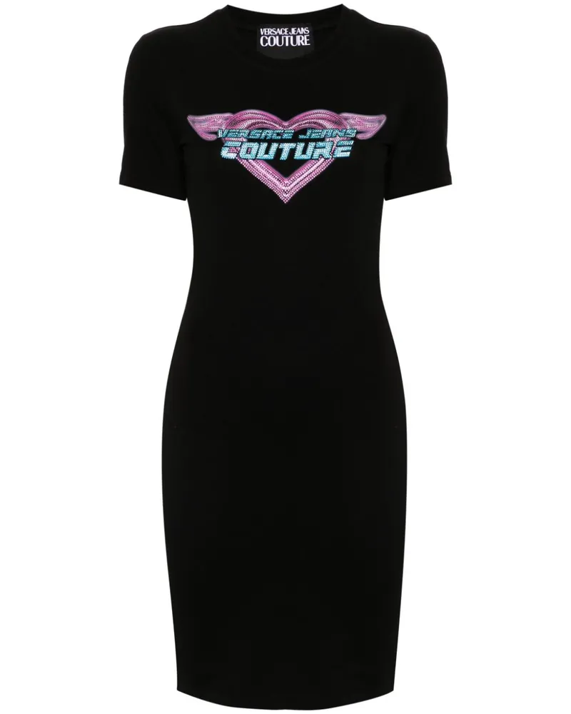 Versace Jeans Minikleid mit Strass - Schwarz Schwarz