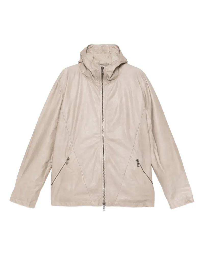 Giorgio Brato Lederjacke mit Kapuze - Nude Nude