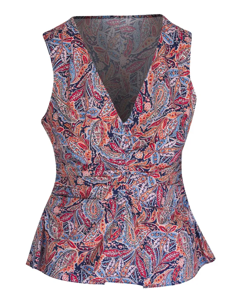 Veronica Beard Schößchen-Oberteil mit Paisley-Print - Blau Blau