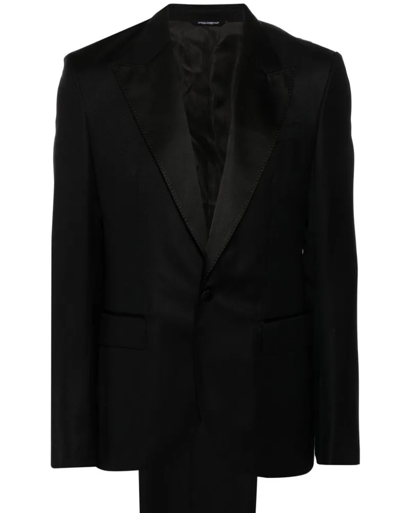 Dolce & Gabbana Anzug aus Monogramm-Jacquard - Schwarz Schwarz
