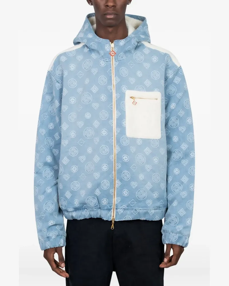 Casablanca Paris Wendbare Jeansjacke mit Kapuze - Blau Blau