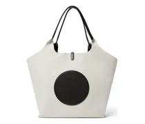 Shopper aus Canvas mit Logo-Patch - Weiß