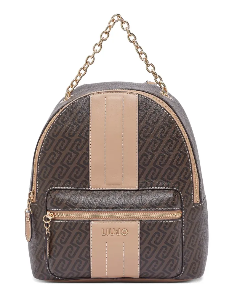 Liu Jo monogram-pattern backpack - Braun Braun