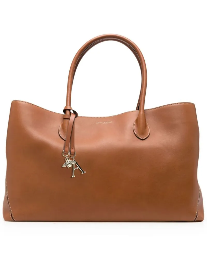 Aspinal of London Handtasche mit Logo-Print - Braun Braun