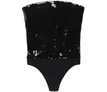 Catsuit mit Pailletten - Schwarz