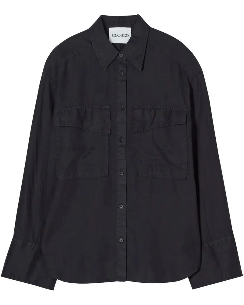 Closed Utility-Hemd - Schwarz Schwarz