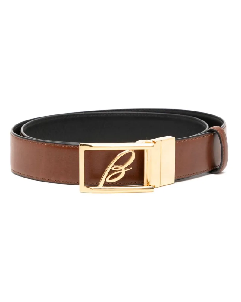 Brioni Wendbarer Gürtel mit Logo-Schnalle Braun