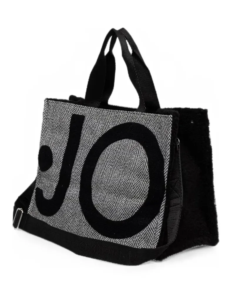 Liu Jo Handtasche mit Logo-Patch - Schwarz Schwarz