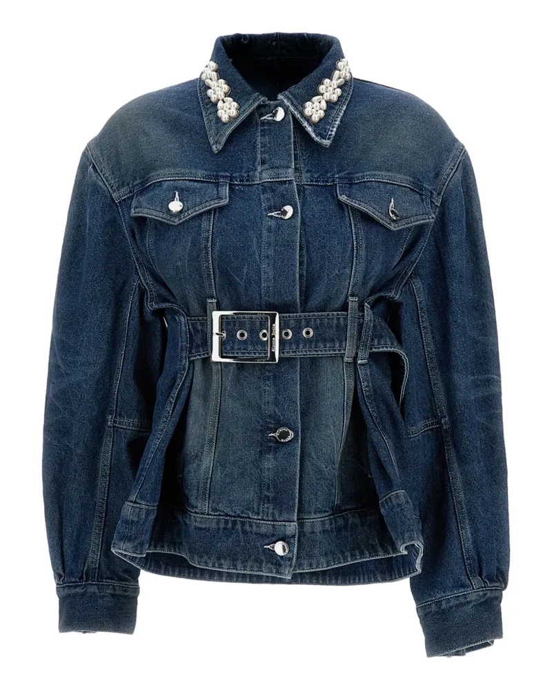 Simone Rocha Jeansjacke mit Perlen - Blau Blau