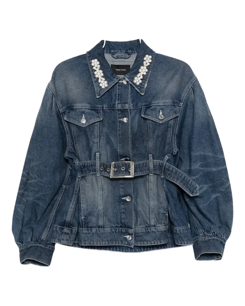 Simone Rocha Jeansjacke mit Perlen - Blau Blau