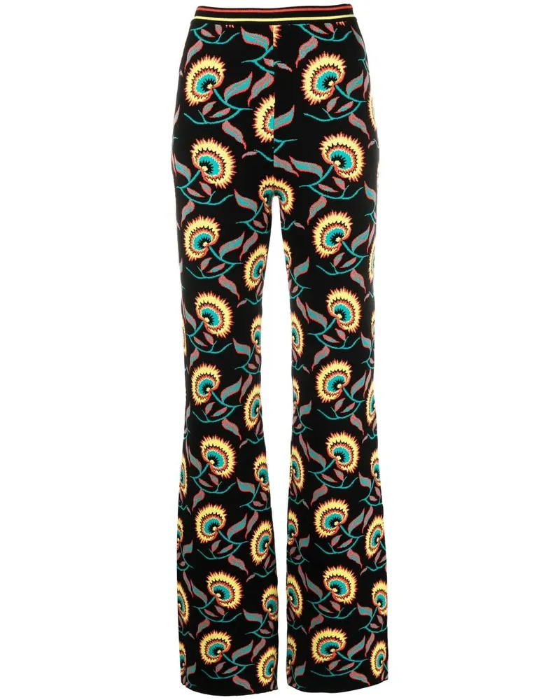 Paco Rabanne Hose mit Blumenmuster - Schwarz Schwarz