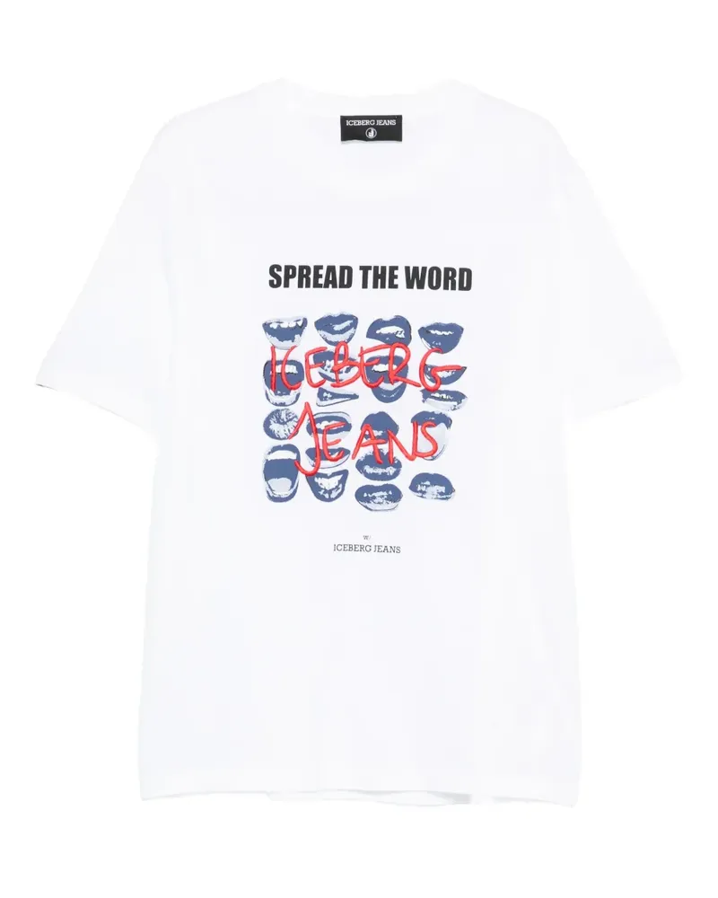Iceberg T-Shirt mit Mund-Print - Weiß Weiß