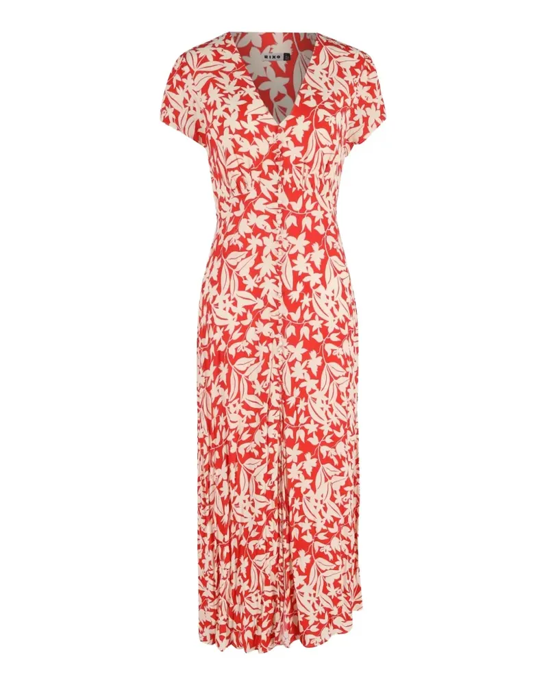 RIXO Aspen Kleid mit floralem Print - Rot Rot