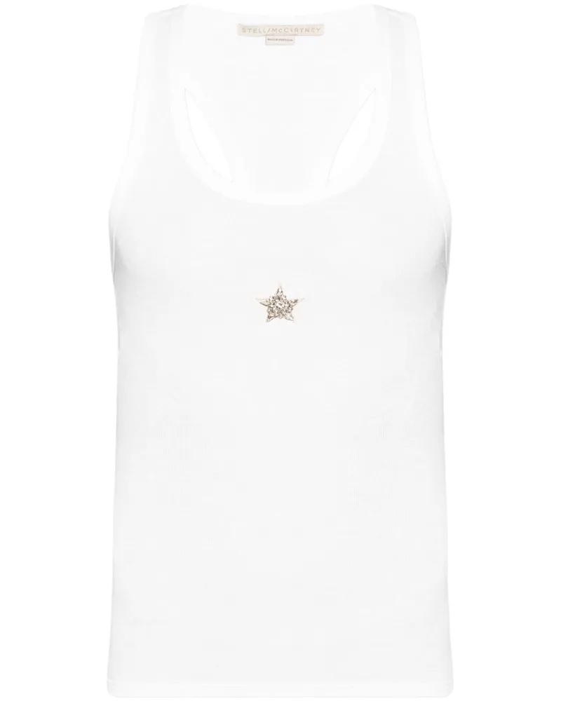 Stella McCartney Tanktop mit Sternapplikation Weiß