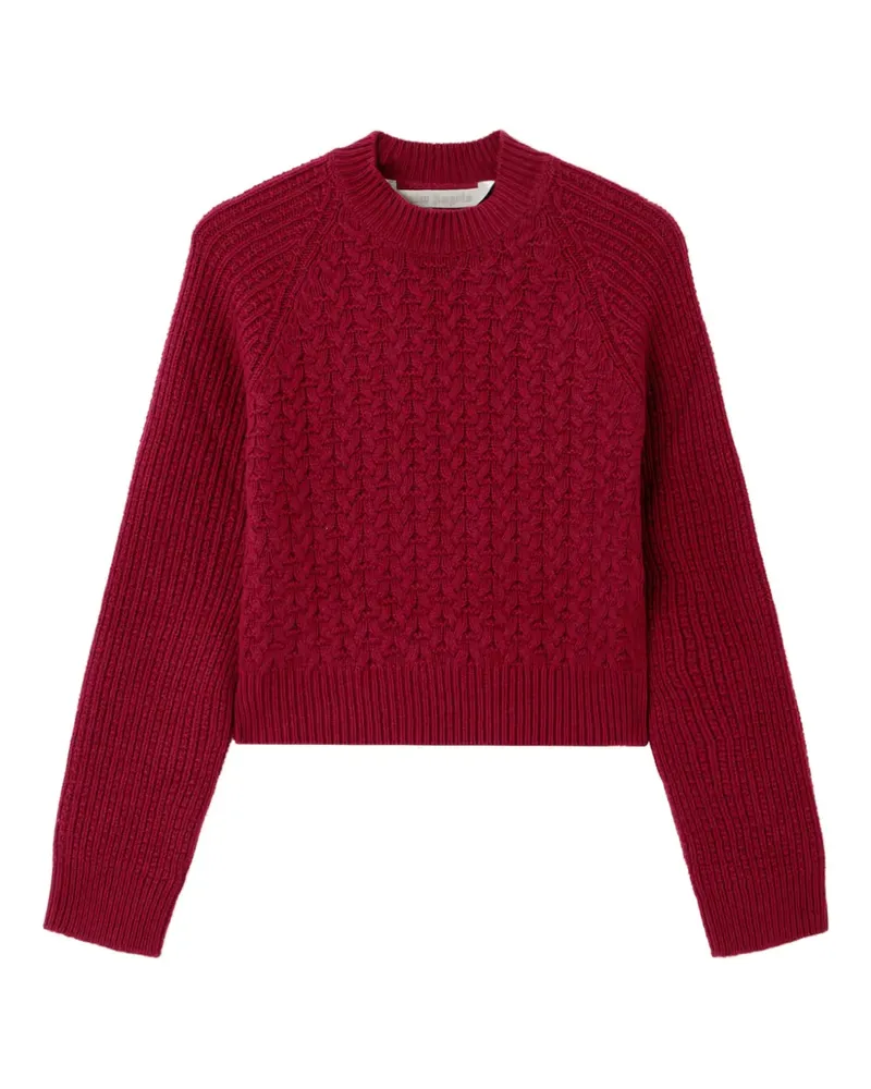 Palm Angels Gerippter Pullover mit Logo - Rot Rot