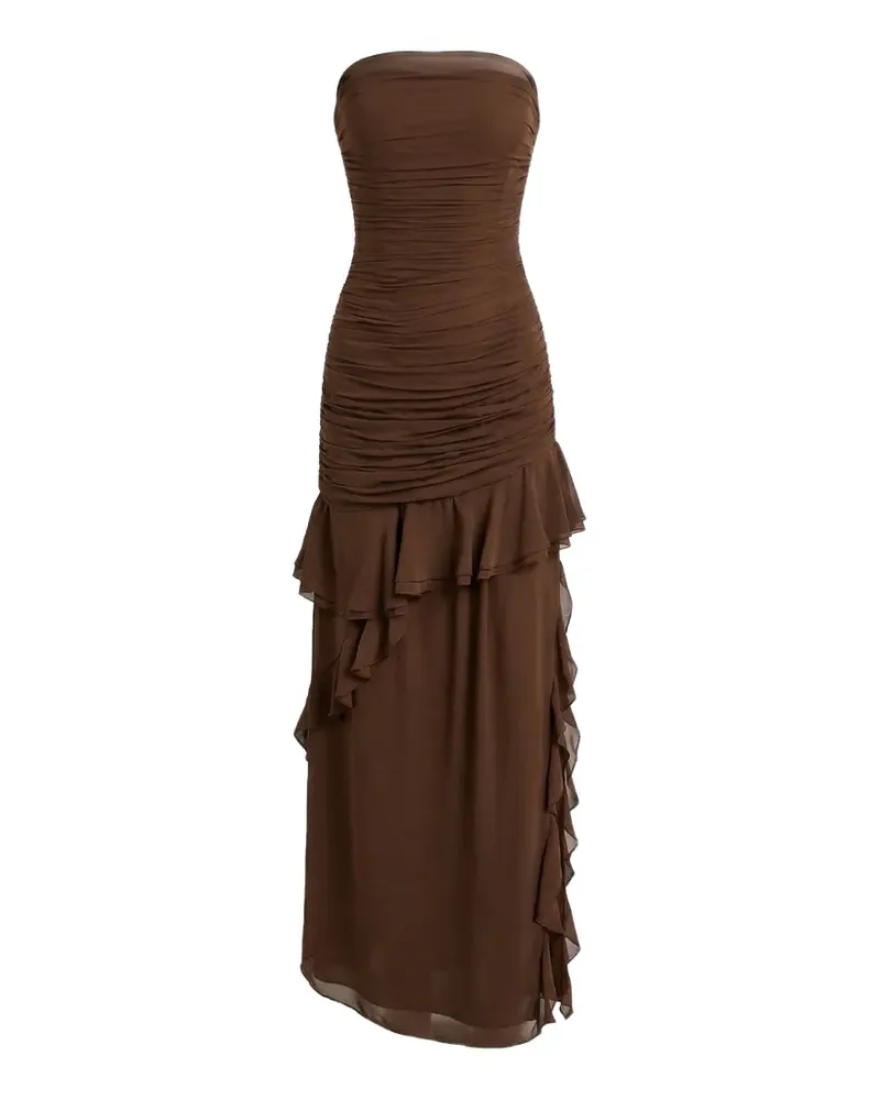 NICHOLAS Viola strapless ruffled dress - Braun Braun