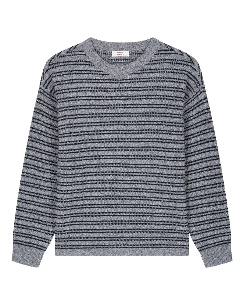 STUDIO TOMBOY Gestreifter Strickpullover - Grau Grau