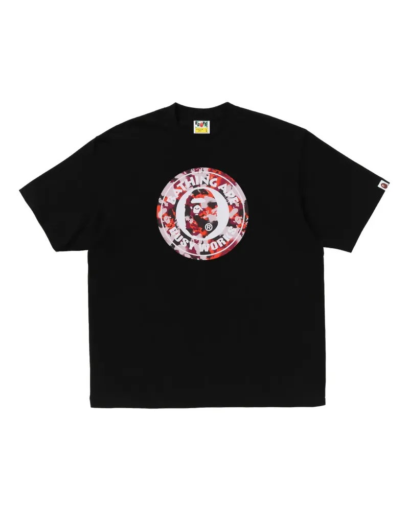 BAPE T-Shirt mit Camouflage-Print - Schwarz Schwarz