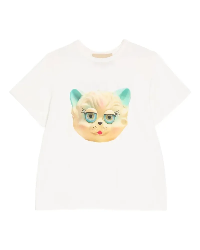 Valentino Garavani T-Shirt mit Le Chat de la Maison-Print - Weiß Weiß
