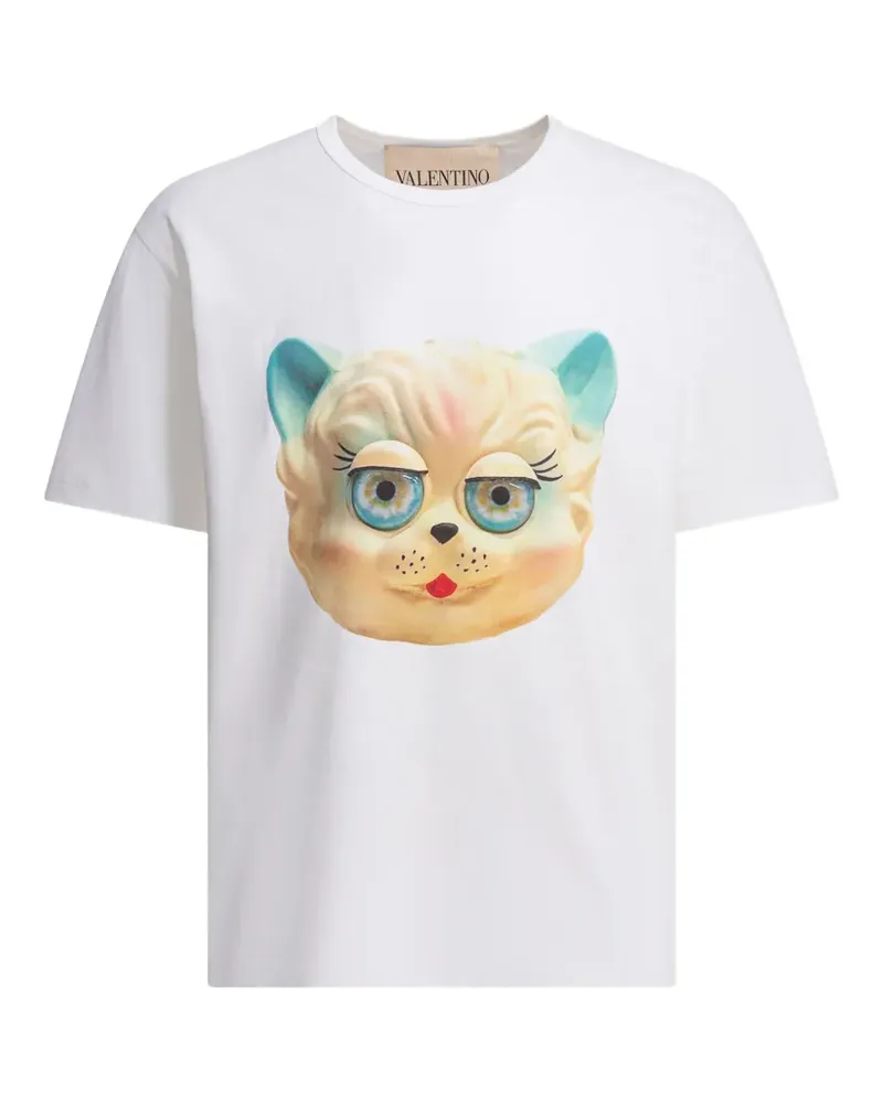 Valentino Garavani T-Shirt mit Le Chat de la Maison-Print - Weiß Weiß