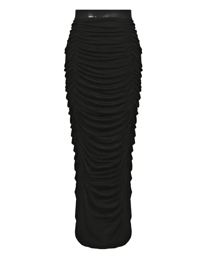Isabel Benenato ruched midi skirt - Schwarz Schwarz