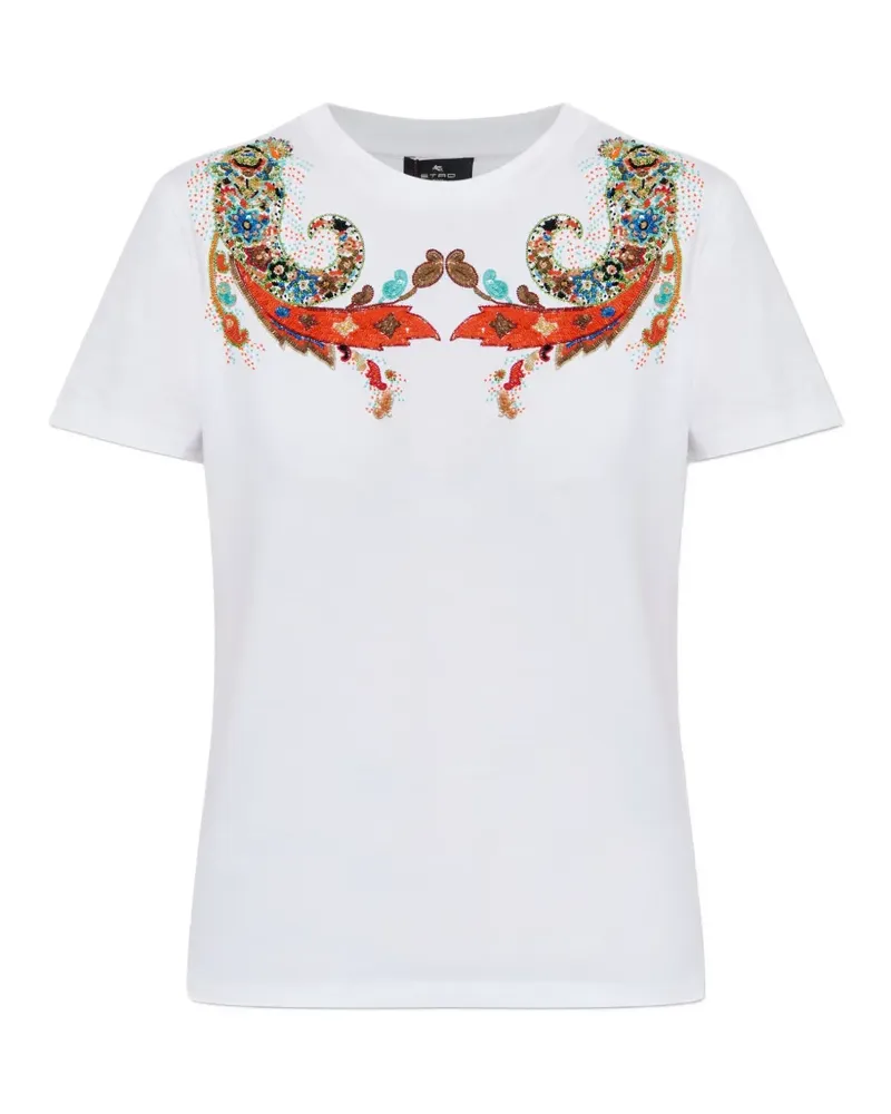 Etro paisley-print T-shirt - Weiß Weiß