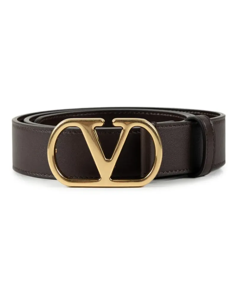 Valentino Garavani VLogo Signature leather belt - Braun Braun